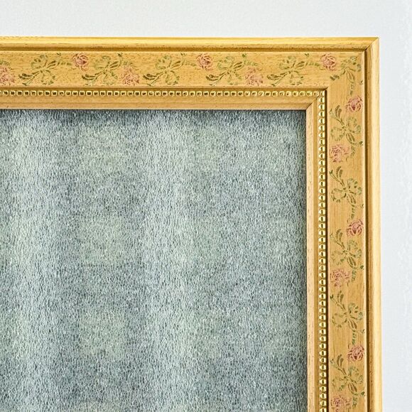 Vintage Floral Wood Picture Frame 10x12 – Cottagecore Shabby Chic Rose Design - Picture 5 of 7